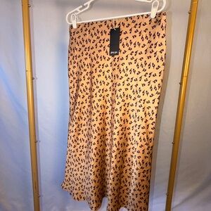 Nasty Gal Tan Patterned A-Line Skirt
